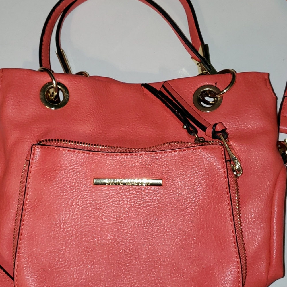 Steve Madden coral hand & shoulder strap multi pocket purse